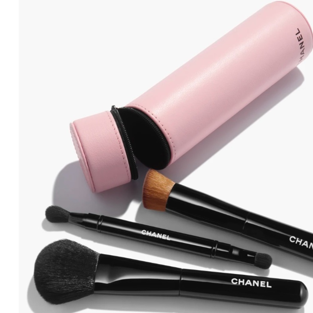 Chanel Makeup Brush Set with Leather Case